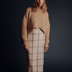 Clad and Cloth Plaid Pencil Skirt